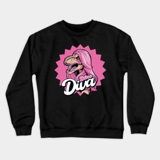 Pink Dino Diva Barbie Girl Crewneck Sweatshirt